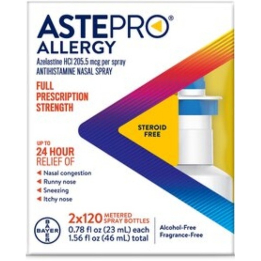 Astepro Allergy Antihistamine Nasal Spray 2x120 Sprays‎ 1.56oz New Steroid Free